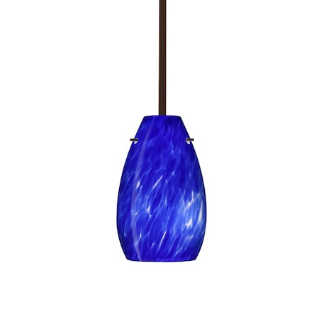 Besa Lighting Pera 9 Stem Pendant, Blue Cloud, Bronze Finish, 1x100W Incandescent 1TT-412686-BR